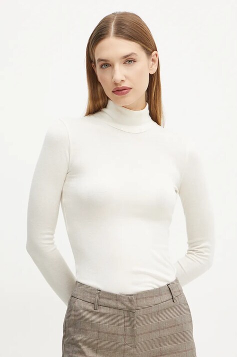 Guess pulover ANITA femei, culoarea bej, light, cu turtleneck, W4BP14 KCGM2