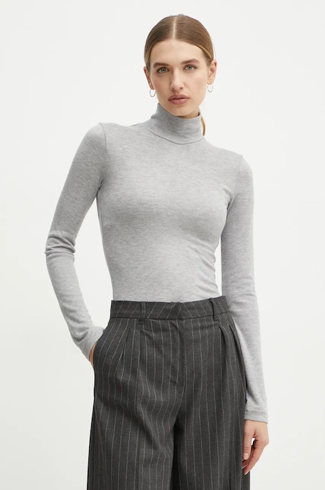 Guess sweter ANITA damski kolor szary lekki z półgolfem W4BP14 KCGM2