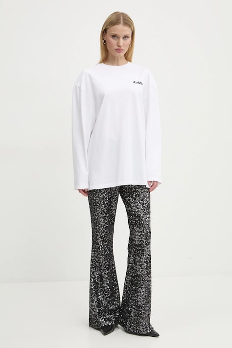 Хлопковый лонгслив Rotate цвет белый 111441400