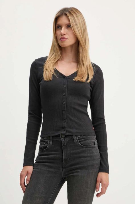 Levi's camicia a maniche lunghe donna colore nero A8783