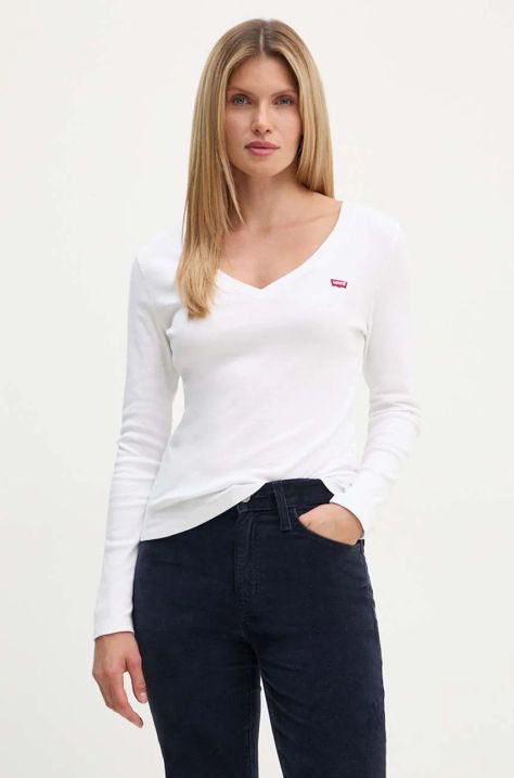 Levi's top a maniche lunghe in cotone colore bianco A9330