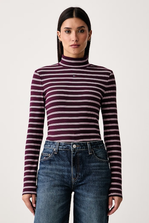 Tommy Jeans Longsleeve damski bawełniany bordowy DW0DW19830