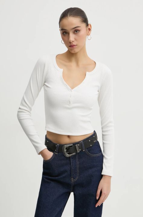 Hollister Co. longsleeve femei, culoarea bej, KI339-3631