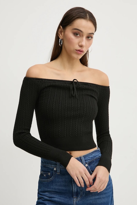 Πουλόβερ Hollister Co. χρώμα: μαύρο, KI350-4258