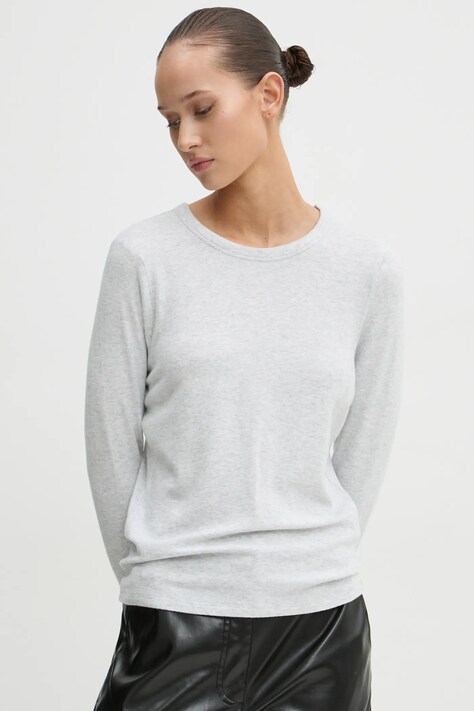 Abercrombie & Fitch longsleeve femei, culoarea gri, KI139-4756