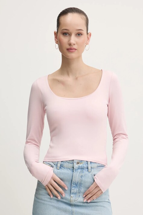 Hollister Co. longsleeve femei, culoarea roz, KI339.3628.601
