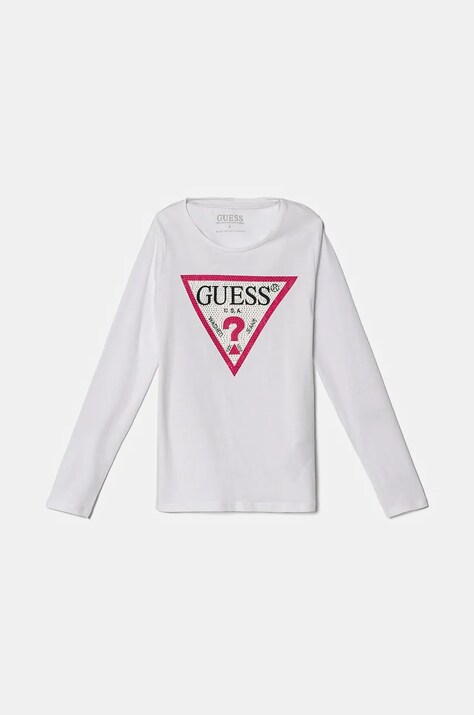 Guess longsleeve copii culoarea alb, J2YI50 K6YW1