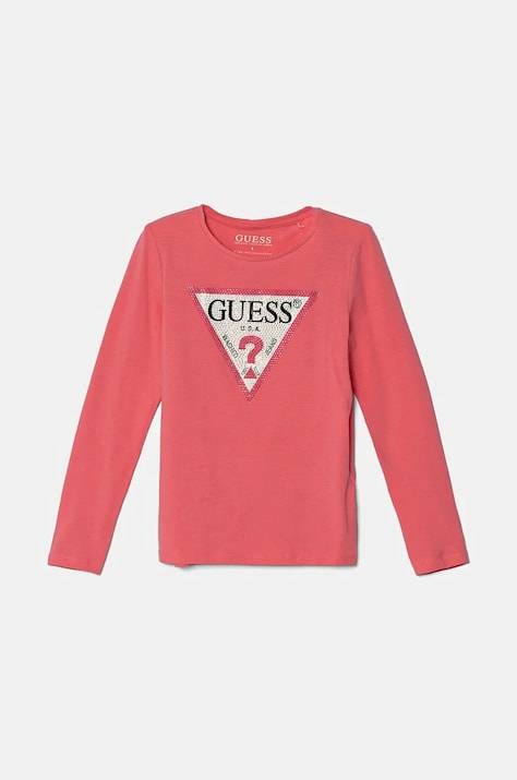 Παιδικό μακρυμάνικο Guess χρώμα: ροζ, J2YI50 K6YW1