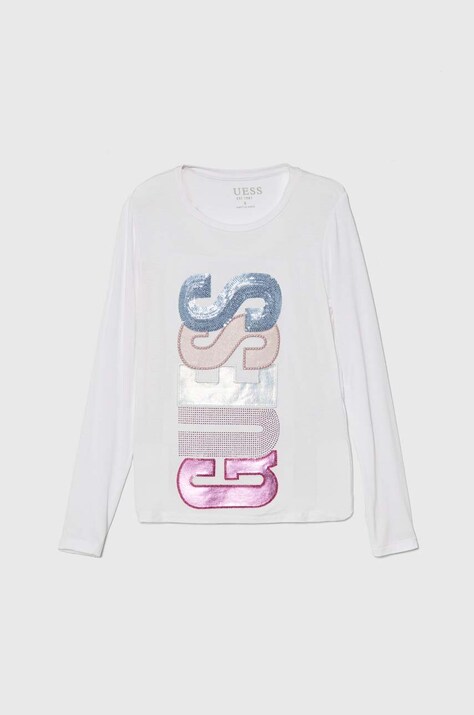 Guess longsleeve copii culoarea alb, J4YI20 KAPO0