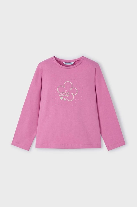 Mayoral longsleeve din bumbac pentru copii culoarea roz, 178