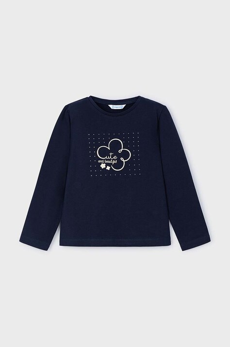 Παιδικό βαμβακερό μακρυμάνικο Mayoral χρώμα: ναυτικό μπλε, 178