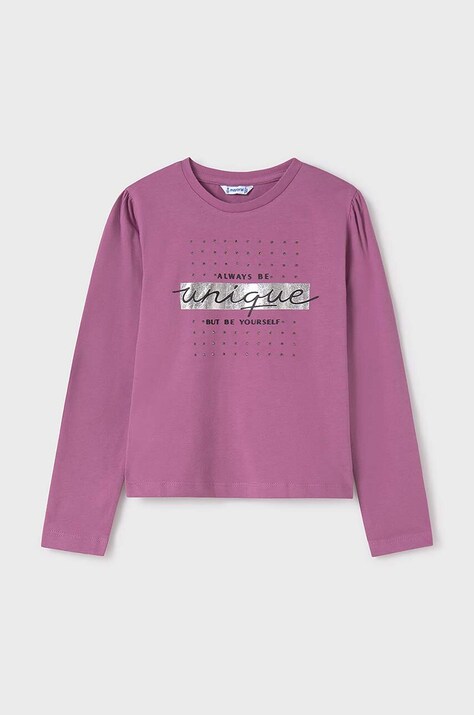 Mayoral longsleeve din bumbac pentru copii culoarea roz, 830