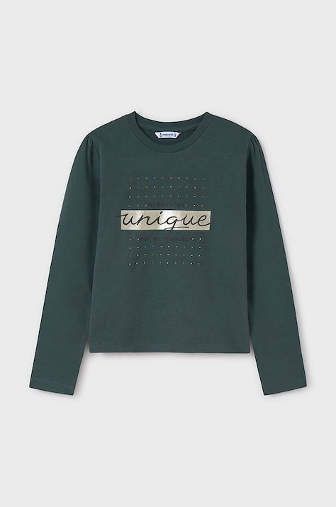 Mayoral longsleeve bawełniany dziecięcy kolor zielony 830