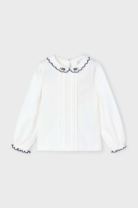 Дитяча блузка Mayoral колір синій з аплікацією 4116