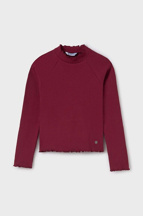 Mayoral longsleeve copii culoarea rosu, cu turtleneck, 7002