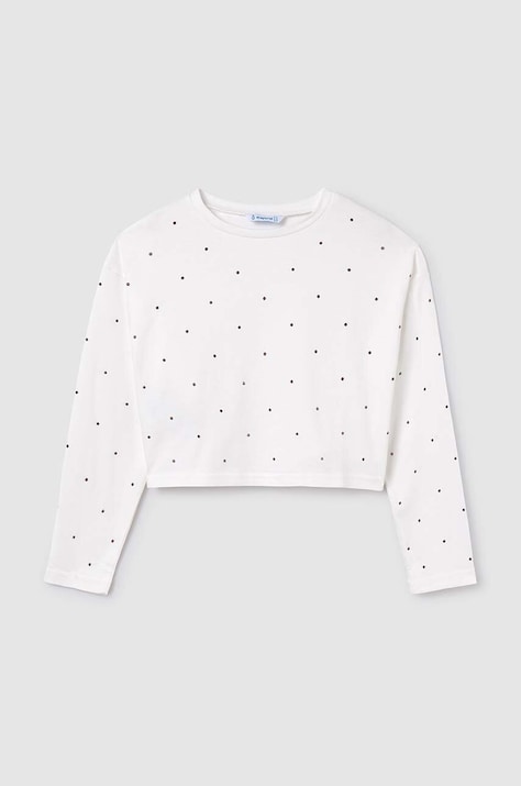 Mayoral longsleeve din bumbac pentru copii culoarea bej, 7094
