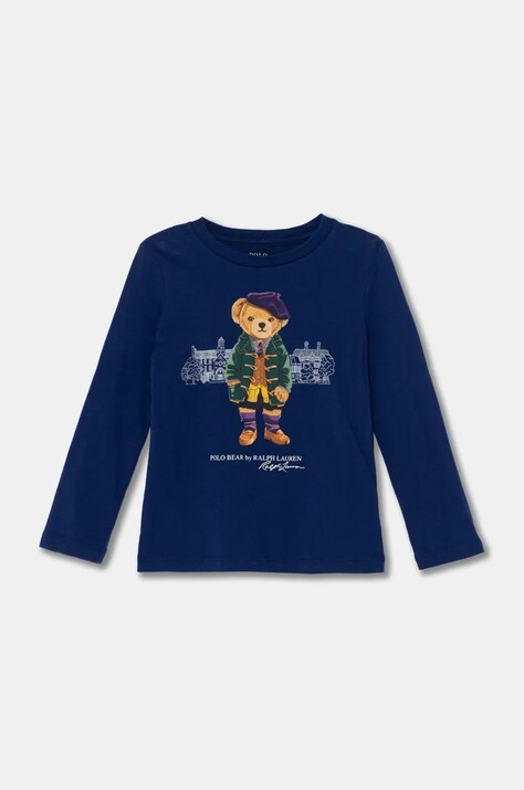 Детска блуза с дълги ръкави Polo Ralph Lauren в синьо 312951081001