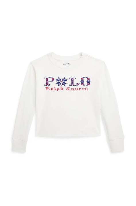 Дитячий бавовняний лонгслів Polo Ralph Lauren колір білий 312952100002