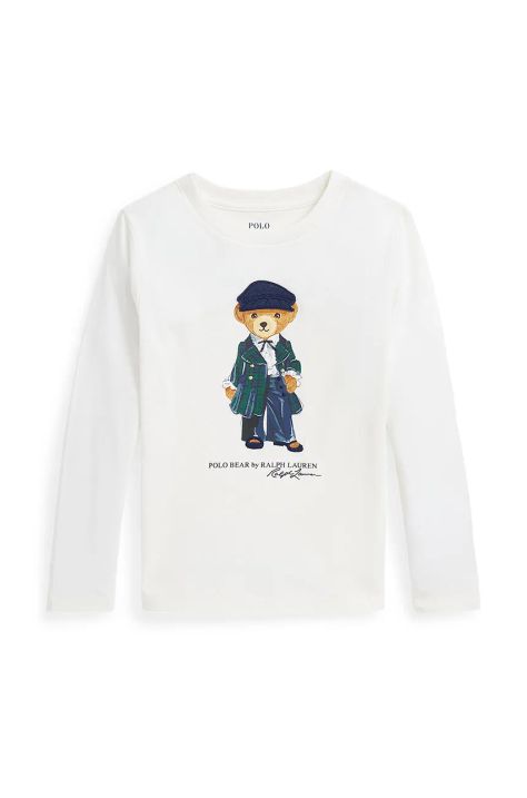 Polo Ralph Lauren longsleeve in cotone bambino/a colore bianco 312952134001