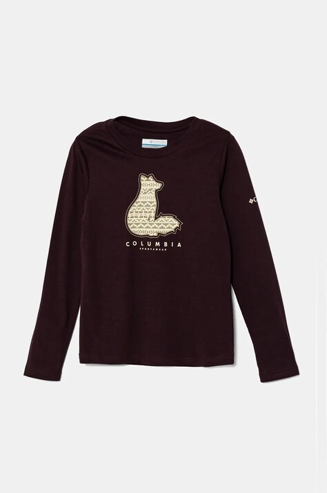 Columbia longsleeve din bumbac pentru copii Hazeldel Hill culoarea bordo, 1954941