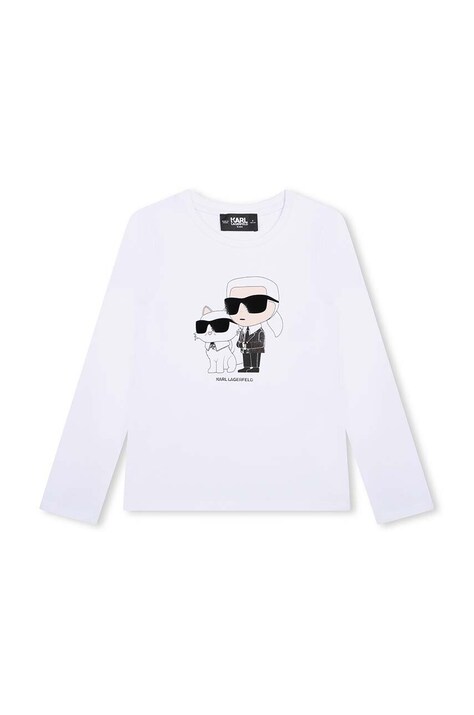 Детска блуза с дълги ръкави Karl Lagerfeld в бяло Z30209