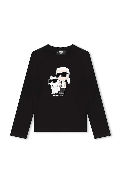 Karl Lagerfeld longsleeve dziecięcy kolor czarny Z30209