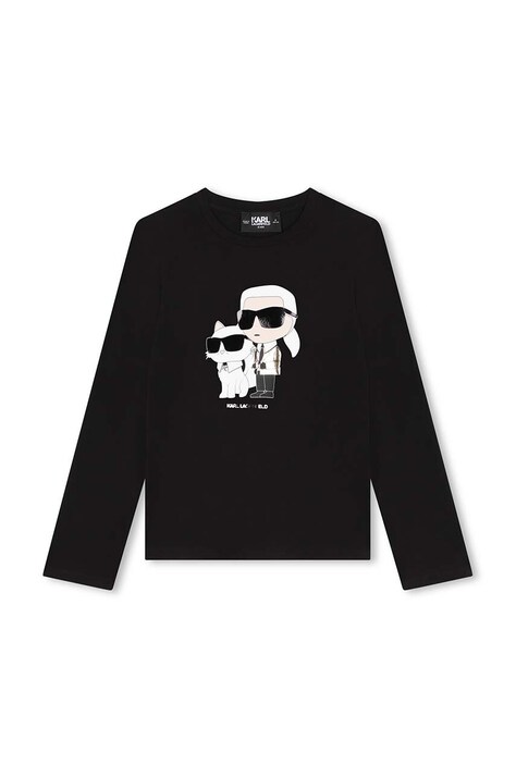 Детска блуза с дълги ръкави Karl Lagerfeld в черно Z30209
