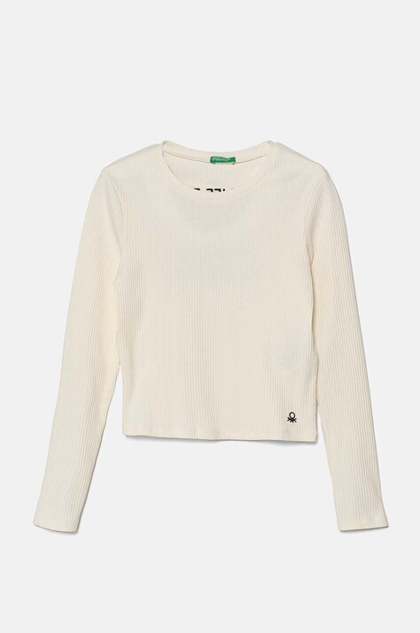 Детска блуза с дълги ръкави United Colors of Benetton в бежово 39QFC10K5