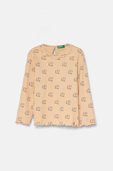 Детска блуза с дълги ръкави United Colors of Benetton в оранжево 36LKG10FF