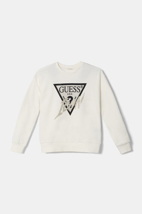 Παιδική βαμβακερή μπλούζα Guess χρώμα: μπεζ, J4BQ04 KAV34