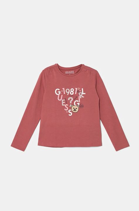 Guess maglietta a maniche lunghe per bambini colore rosa K4BI05 J1314