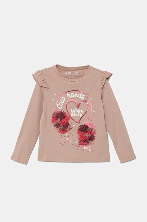 Guess longsleeve dziecięcy kolor różowy K4BI09 J1314