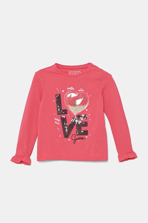 Guess longsleeve copii culoarea roz, K4BI11 J1314