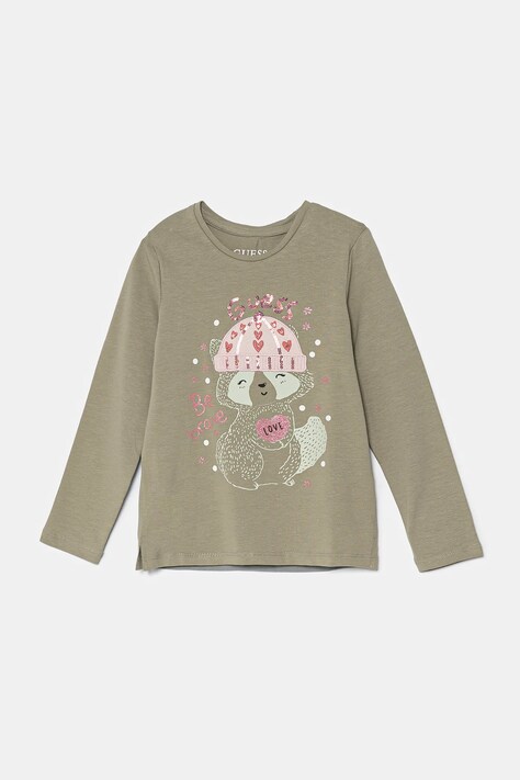 Guess longsleeve dziecięcy kolor zielony K4BI19 J1314