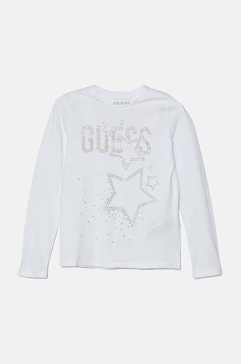 Guess longsleeve copii culoarea alb, J4BI09 J1314
