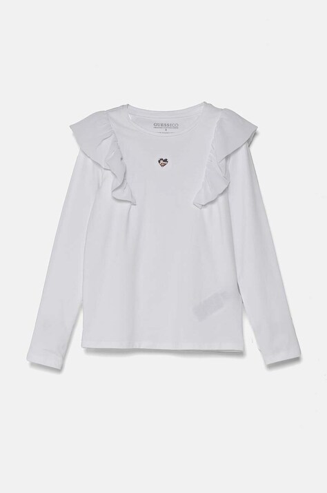 Guess longsleeve copii culoarea alb, J4BI23 J1314