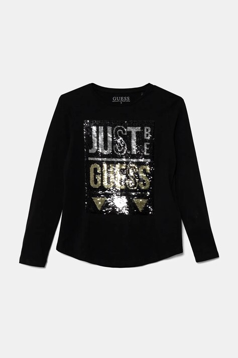 Otroška dolga majica Guess črna barva, J4BI30 J1314