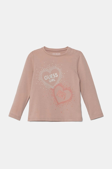 Majica dugih rukava za bebe Guess boja: ružičasta, A4BI02 J1314