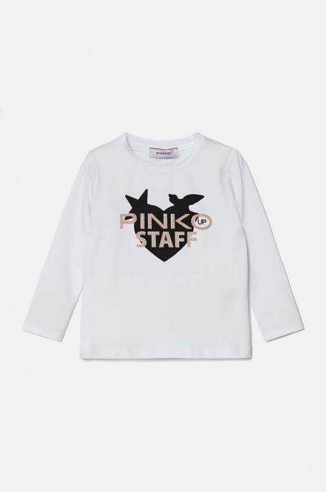 Детска блуза с дълги ръкави Pinko Up в бяло F4PIBGTH174