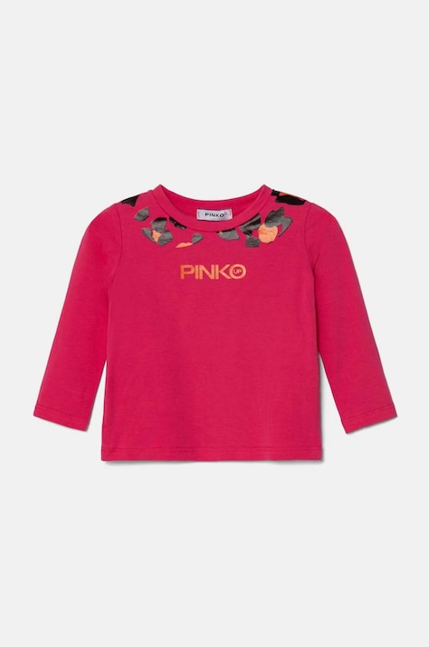 Detské tričko s dlhým rukávom Pinko Up ružová farba, F4PIBGTH195