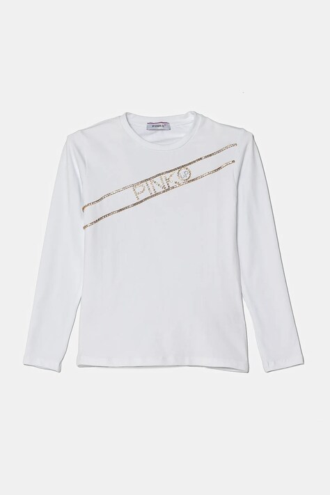 Pinko Up longsleeve dziecięcy kolor biały F4PIJGTH066