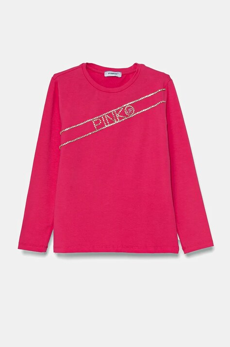 Pinko Up longsleeve copii culoarea roz, F4PIJGTH066