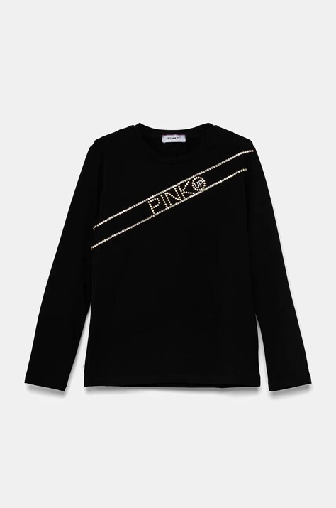 Pinko Up longsleeve dziecięcy kolor czarny F4PIJGTH066