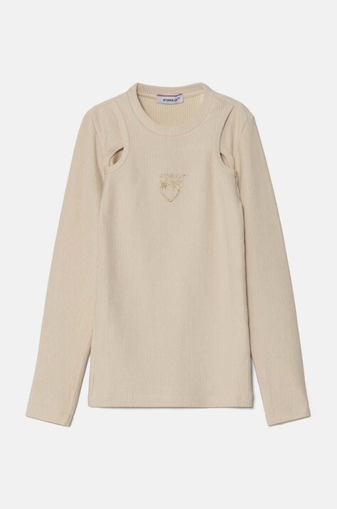 Дитячий лонгслів Pinko Up колір бежевий F4PIJGTH144