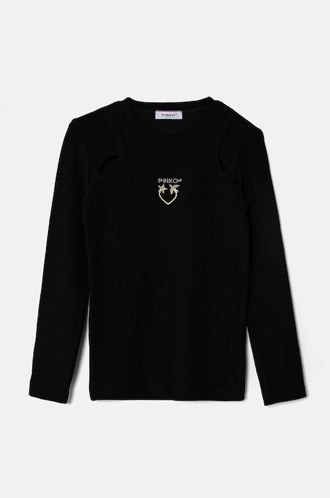 Детска блуза с дълги ръкави Pinko Up в черно F4PIJGTH144