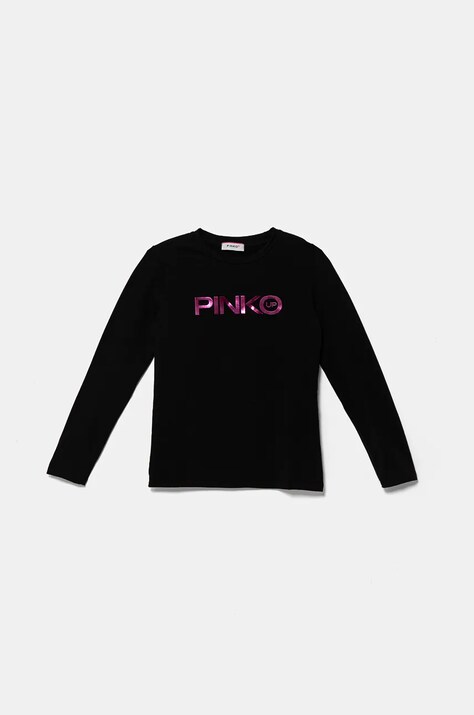 Pinko Up longsleeve bawełniany dziecięcy kolor czarny F4PIJGTH151