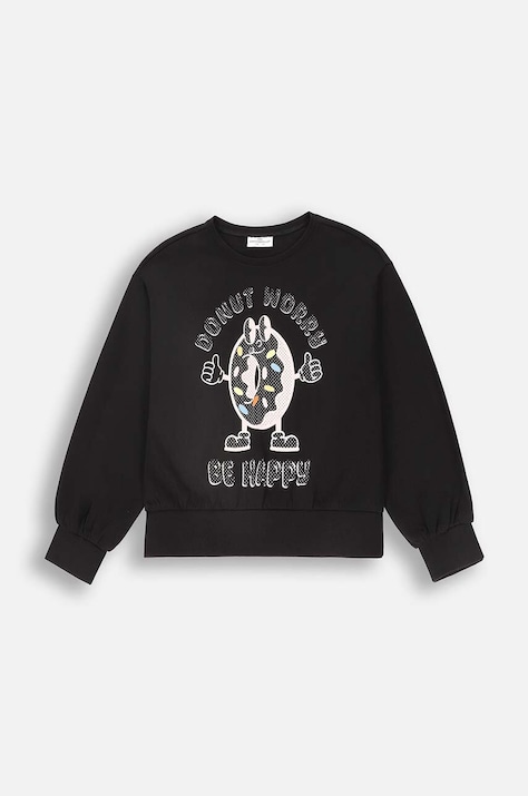 Coccodrillo longsleeve copii culoarea negru, CARTOONS GIRL KIDS