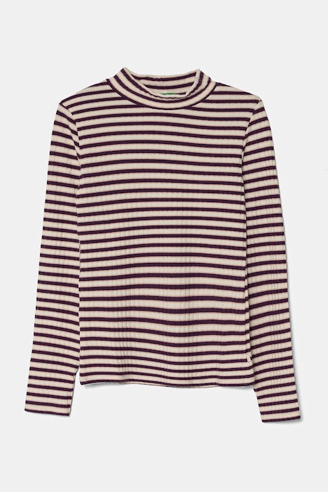 Detské tričko s dlhým rukávom United Colors of Benetton fialová farba, 3GDAC10KY