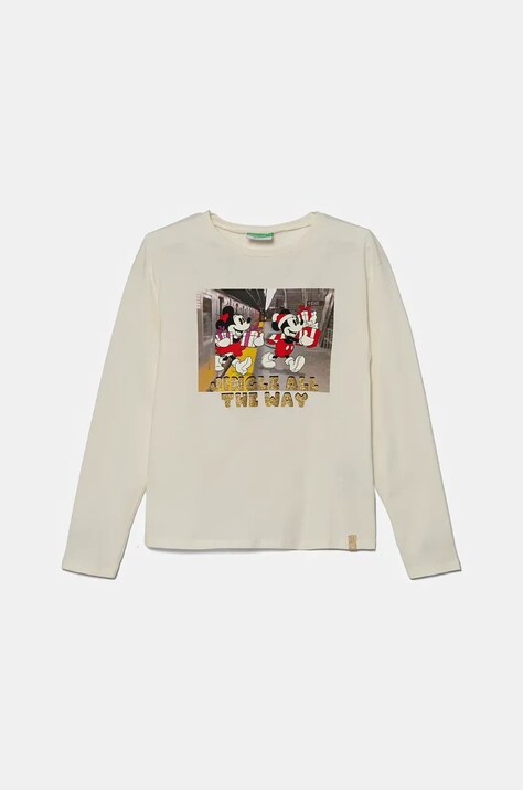 United Colors of Benetton longsleeve culoarea bej, 3ATNC10LC