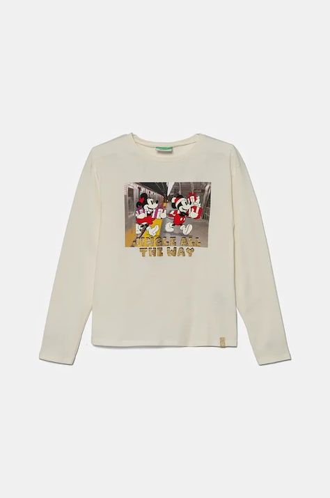 Μακρυμάνικο United Colors of Benetton χρώμα: μπεζ, 3ATNC10LC
